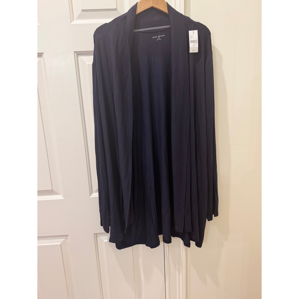Lane Bryant Navy Blue Open Front Cardigan Sweater Plus Size 26/28 NWT